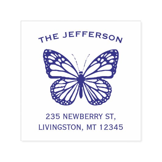 Tampon Auto-encreur Logo Papillon d'adresse de retour de famille vinta (Design)