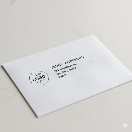 Tampon Auto-encreur Logo Professionnel Adresse de Retour Entreprise Mo