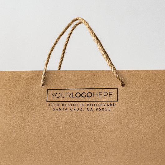 Tampon Auto-encreur Logo Rectangulaire d'entreprise moderne Adresse de