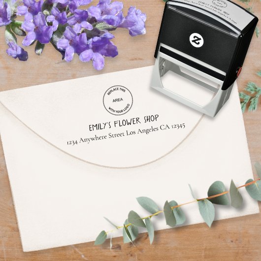 Tampon Auto-encreur Logo Simple Nom de retour Adresse Florist Self-Ink