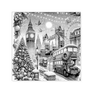 Tampon Auto-encreur London's Festive Splendor - Vibrant Christmas Car