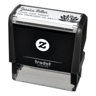 Tampon Auto-encreur Lotus Flower Custom Yoga Adresse de retour