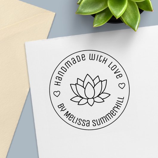 Tampon Auto-encreur Lotus Flower Handmade with Love