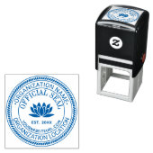 Tampon Auto-encreur Lotus Flower Official Seal Nom Loc URL Est (En situation)
