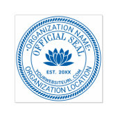 Tampon Auto-encreur Lotus Flower Official Seal Nom Loc URL Est (Design)