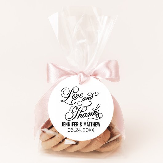 Tampon Auto-encreur Love and Thanks Calligraphy Script Mariage