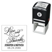 Tampon Auto-encreur Love and Thanks Calligraphy Script Mariage (En situation)