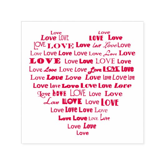 Tampon Auto-encreur Love Heart Word Cloud (Design)
