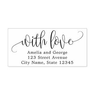 Tampon Auto-encreur Lovely Calligraphy With Lovely Return Address LCC