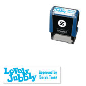 Tampon Auto-encreur Lovely Jubbly approuvé le nom timbre (En situation)