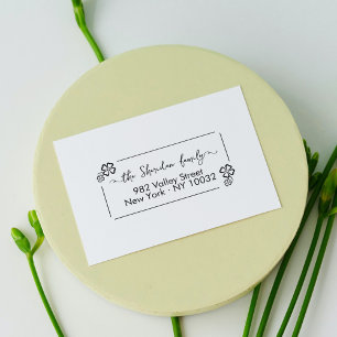 Tampon Auto-encreur Lucky Clovers Whimsical Script Return Adresse