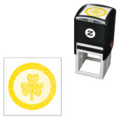 Tampon Auto-encreur Lucky Irish Shamrock Gold Coin (En situation)