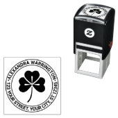 Tampon Auto-encreur Lucky Shamrock #4 Nom Adresse de retour (En situation)