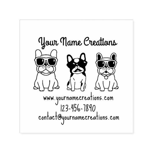 Tampon Auto-encreur Lunettes de soleil Buldogs (Design)