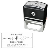 Tampon Auto-encreur Luxe Elegant Future MR et MRS Script Moderne (En situation)