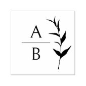 Tampon Auto-encreur Luxurius Elegant Monogram Mariage Botanique (Design)