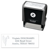 Tampon Auto-encreur Lys botanique de la vallée Line Art Flower (En situation)