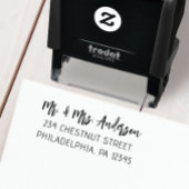 Tampon Auto-encreur M. & Mme Retourner Adresse Mariage auto-allumage T