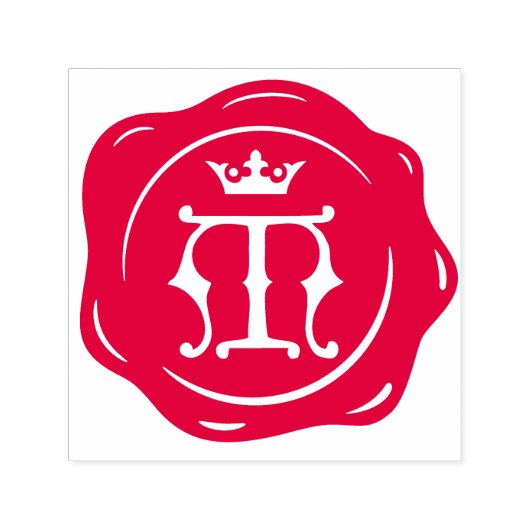 Tampon Auto-encreur M - Sceau de cire antique Couronne gothique Lettre (Design)