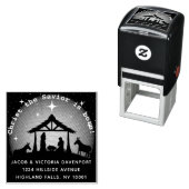 Tampon Auto-encreur Machine à écrire de Noël Adresse de retour (En situation)