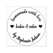 Tampon Auto-encreur Made with love | Homemade Baking Modern Heart (Design)