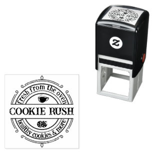 Tampon Auto-encreur Magasin Retro Classic Logo Stamp Bake & Coffee
