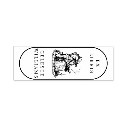 Tampon Auto-encreur Magique Assistant Ex Libris Bibliothèque Bookplate (Design)