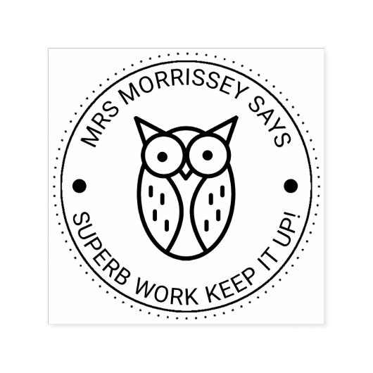 Tampon Auto-encreur Magnifique Chouette de travail Enseignants personn (Design)