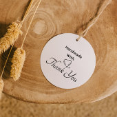 Tampon Auto-encreur Main de coeur faite avec Love Typographie Script