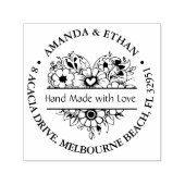 Tampon Auto-encreur Main faite avec l'amour Foral Thème (Design)