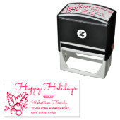 Tampon Auto-encreur Main fantaisiste de Noël tiré Holly Berries (En situation)