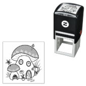 Tampon Auto-encreur Maison de champignons de fée Whimsical (En situation)