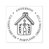 Tampon Auto-encreur Maison en pain d'épice Adresse de retour (Design)