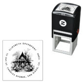 Tampon Auto-encreur Maison hantée avec Halloween Citrouille (En situation)