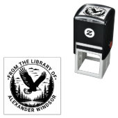 Tampon Auto-encreur Majestic Bald Eagle Flying #5 Bibliothèque Nom du (En situation)