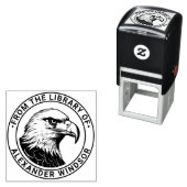 Tampon Auto-encreur Majestic Bald Eagle Head #5 Bibliothèque Nom du li (En situation)