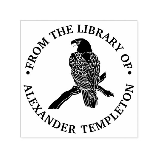 Tampon Auto-encreur Majestic Bald Eagle sur la branche de la bibliothè (Design)