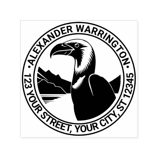 Tampon Auto-encreur Majestic Condor Head #5 Nom Adresse de retour (Design)