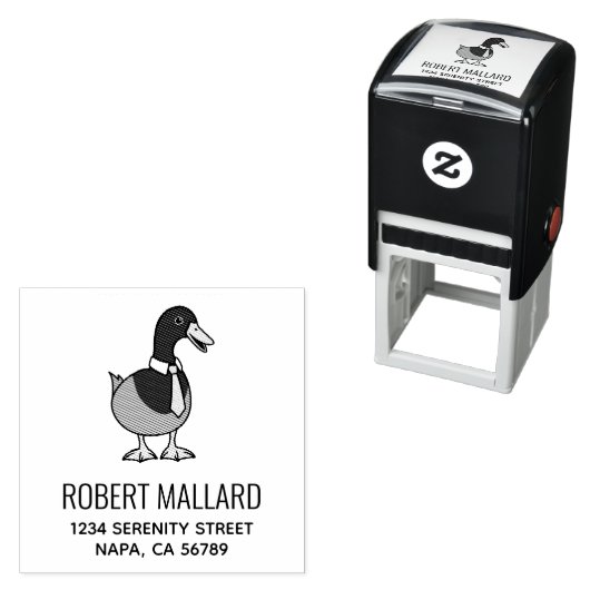 Tampon Auto-encreur Mallard Duck Collar Necktie Address (En situation)