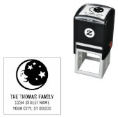 Tampon Auto-encreur Man in the Moon and Stars Nom Adresse (En situation)