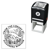 Tampon Auto-encreur Manatee Swimming Under Water Library Nom du livre (En situation)