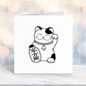 Tampon Auto-encreur Maneki Neko Japonais Lucky Chat Couleur Me