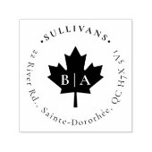 Tampon Auto-encreur Maple Leaf Élégant Noms Initiales Adresse de retou (Design)