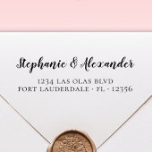 Tampon Auto-encreur Mariage Adresse de retour Modern Bold Script Self-