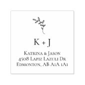 Tampon Auto-encreur Mariage Adresse de retour Monogramme personnalisé (Design)