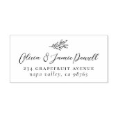 Tampon Auto-encreur Mariage botanique moderne simple Adresse de retour (Design)