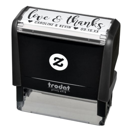 Tampon Auto-encreur Mariage Calligraphie Moderne Amour et Remerciement (Produit)