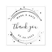 Tampon Auto-encreur Mariage circulaire moderne Favoriser le Merci (Design)