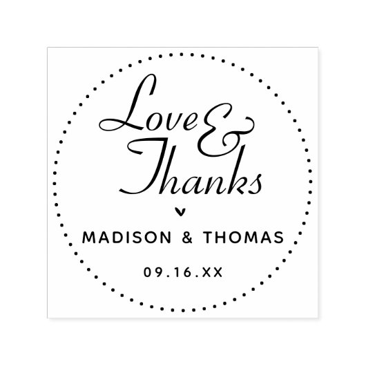 Tampon Auto-encreur Mariage classique de l'amour et des remerciements (Design)
