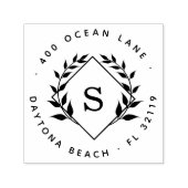 Tampon Auto-encreur Mariage classique Monogram Botanique Adresse de re (Design)